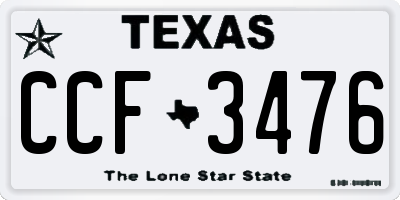 TX license plate CCF3476