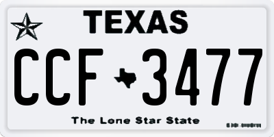 TX license plate CCF3477