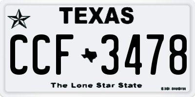 TX license plate CCF3478