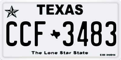 TX license plate CCF3483