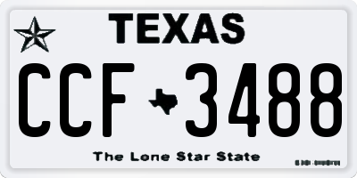 TX license plate CCF3488