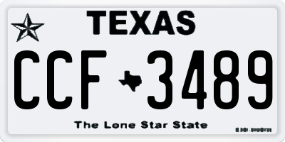 TX license plate CCF3489