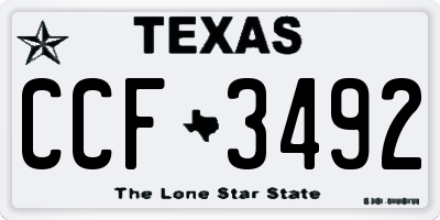 TX license plate CCF3492