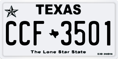 TX license plate CCF3501