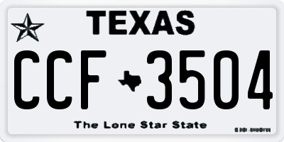 TX license plate CCF3504