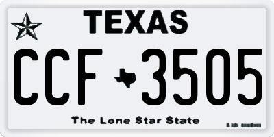 TX license plate CCF3505