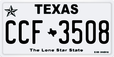 TX license plate CCF3508