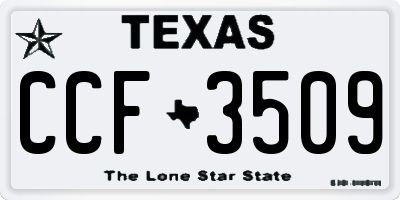 TX license plate CCF3509