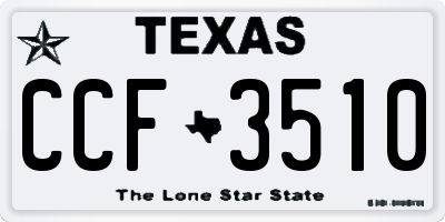TX license plate CCF3510