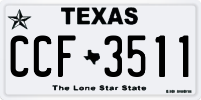 TX license plate CCF3511