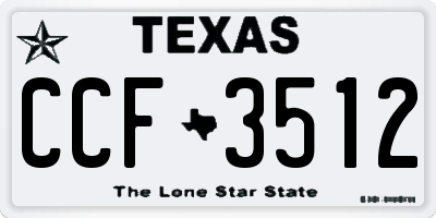TX license plate CCF3512