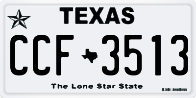TX license plate CCF3513