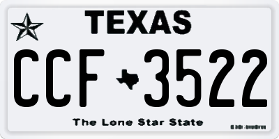 TX license plate CCF3522