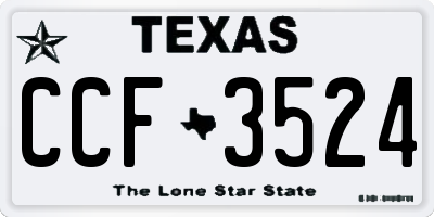 TX license plate CCF3524