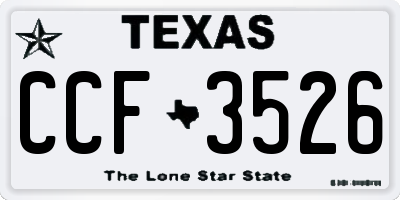 TX license plate CCF3526