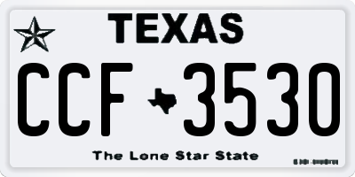 TX license plate CCF3530