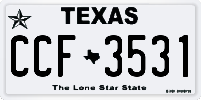 TX license plate CCF3531