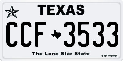 TX license plate CCF3533