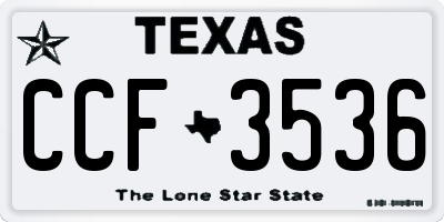 TX license plate CCF3536