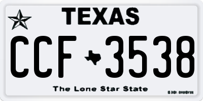 TX license plate CCF3538