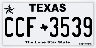 TX license plate CCF3539