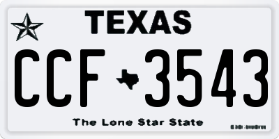 TX license plate CCF3543