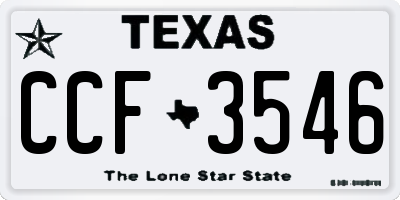 TX license plate CCF3546