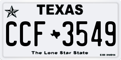 TX license plate CCF3549