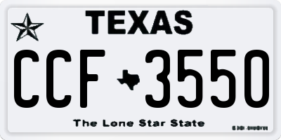 TX license plate CCF3550