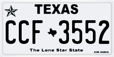 TX license plate CCF3552