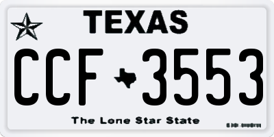 TX license plate CCF3553