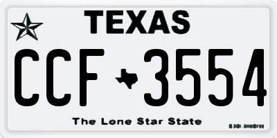 TX license plate CCF3554