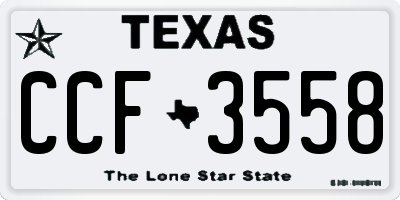 TX license plate CCF3558