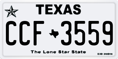 TX license plate CCF3559