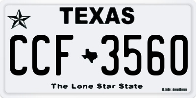 TX license plate CCF3560