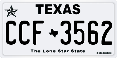 TX license plate CCF3562