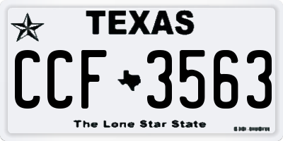 TX license plate CCF3563