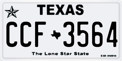 TX license plate CCF3564
