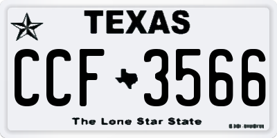 TX license plate CCF3566