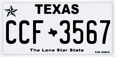 TX license plate CCF3567