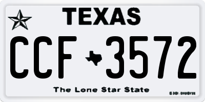 TX license plate CCF3572