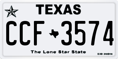 TX license plate CCF3574