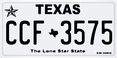 TX license plate CCF3575