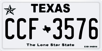 TX license plate CCF3576