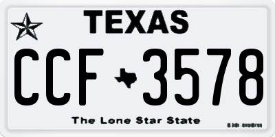 TX license plate CCF3578