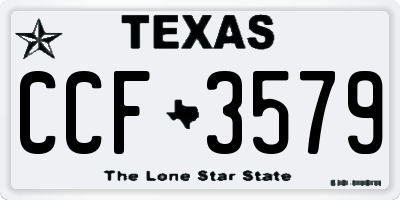 TX license plate CCF3579