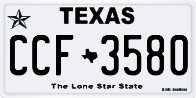 TX license plate CCF3580