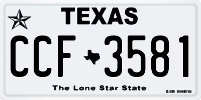 TX license plate CCF3581