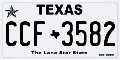 TX license plate CCF3582