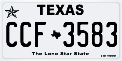 TX license plate CCF3583